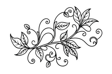 art nouveau style leafy tendrils