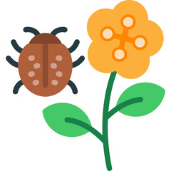 Ladybug on Leaf Icon