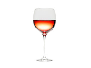 Wineglass with red wine isolated on white background. 3d illustration