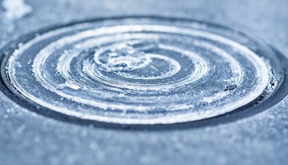 Frozen water spiral pattern close-up photography ice surface macro view abstract concept