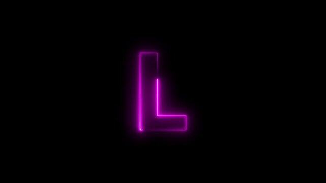 Letter L. Blue and Red Neon Futuristic Effect. Trendy Glow Lighting. 4K Video Animation Keywords: