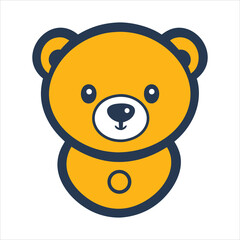 Cute Yellow and Blue Teddy Bear on White Background