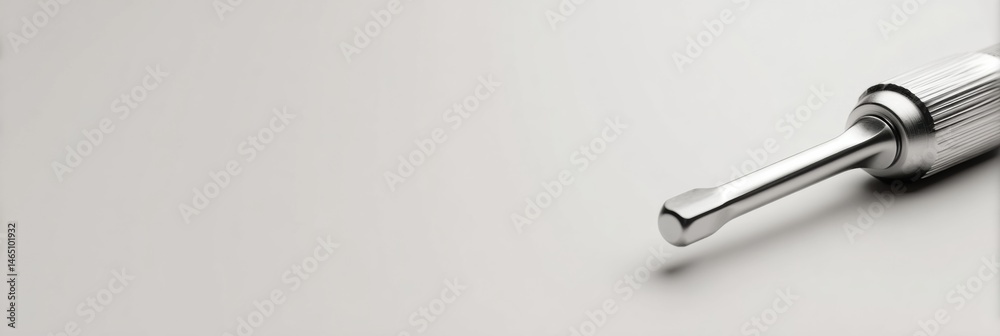 Poster Modern 3D-style Screwdriver Icon Placed in an Empty Corner of Monochrome Background Provides a Sleek and Minimalistic Design Element Generative AI