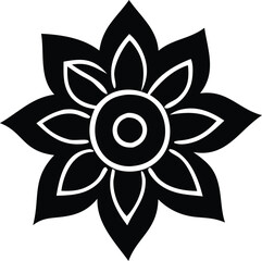 Vector floral design with black, white, and yellow flower elements for illustration, pattern, or tattoo art