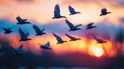 Swarm of noseeums flying in the air during dusk