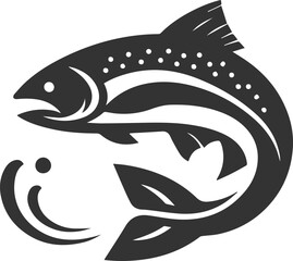 Vector trout fish silhouette