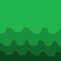 Green mountains and light green sky, minimalist illustration