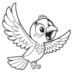 Fototapeta premium cute bird cartoon flying vector on white background .eps