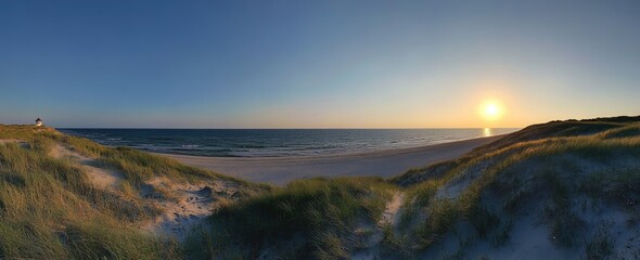 Coastal Sunset Over Dunes