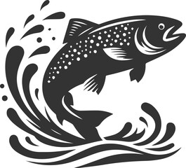 Vector trout fish silhouette