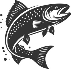 Vector trout fish silhouette