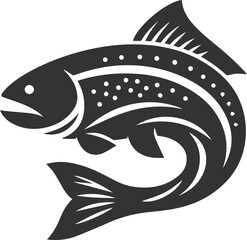 Vector trout fish silhouette