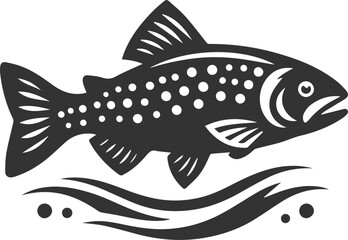 Vector trout fish silhouette