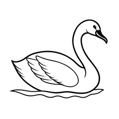 duck icon representing line art vector silhouette