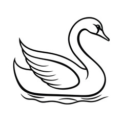 duck icon representing line art vector silhouette