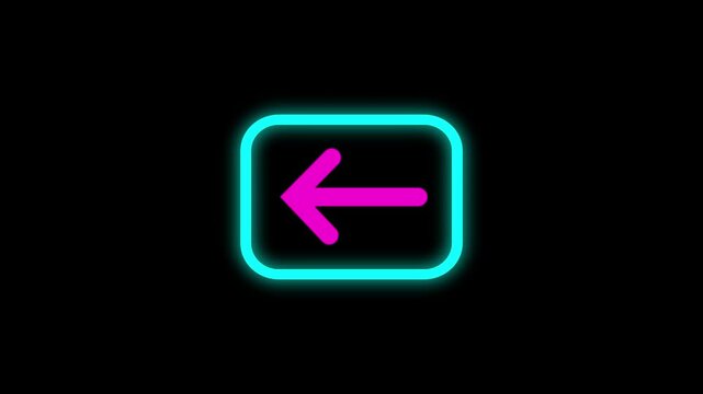 Minimal Arrow Pointing Left on black background &ndash; Back Button or Navigation Symbol