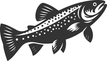 Vector trout fish silhouette