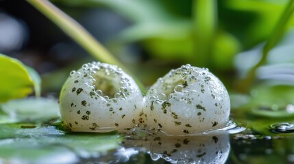 Obraz premium Tiny life forming inside frog eggs