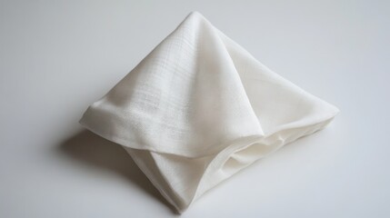 Naklejka premium Folded white cloth napkin