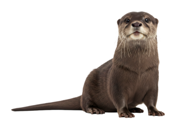Smooth Coated Otter Image Wildlife Photography isolated on white background