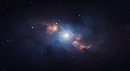 Fototapeta premium Exploring Distant Nebula and Stars in Deep Space Cosmic Landscape