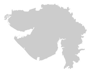 Gray Map of Gujarat , India