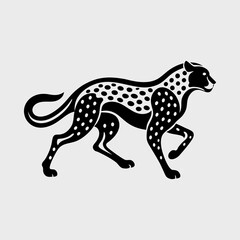 Fototapeta premium Cheetah in Motion with Sleek Silhouette Style Vector Illustration