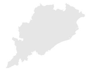 Gray Map of Odisha, India