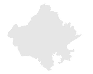 Gray Map of Rajasthan, India
