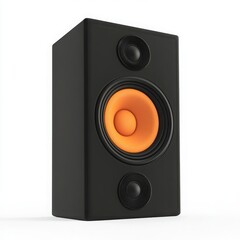 Obraz premium Speaker isolated on white background, audio equipment for music listening, home theater systems