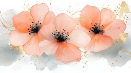 Soft Watercolor Floral Arrangement with Pink Flowers