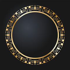 Beautiful round golden frame. Festive design. Gold border. Round frames vector