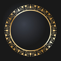 Beautiful round golden frame. Festive design. Gold border. Round frames vector