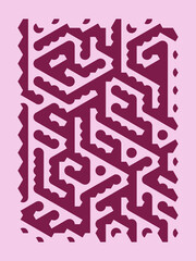 Wall Art Abstract Maze in Pink