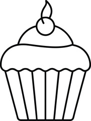  illustration of a birthday cupcake 
