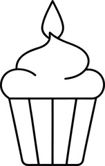  illustration of a birthday cupcake 