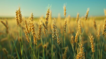 Fototapeta premium Golden Wheat Field at Sunset