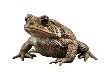 American Toad CloseUp Photo of a Common Toad isolated on white background