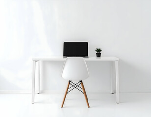 Modern interior with white chair in a room