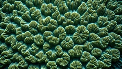 Obraz premium A mesmerizing macro shot revealing the intricate details and vibrant green of a coral formation.