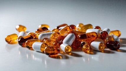 Different pills on the table