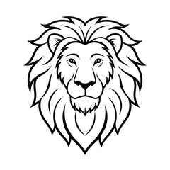 lion head line art vector art silhouette