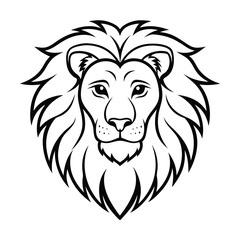 lion head line art vector art silhouette