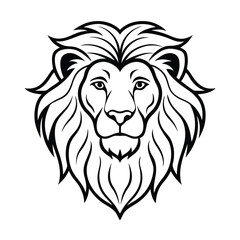 lion head line art vector art silhouette