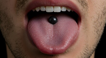 Obraz premium Tongue Piercing Close Up