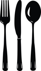 Fork and knife icon, Cutlery symbol vector set