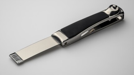 Compact, retractable utility knife with dark handle