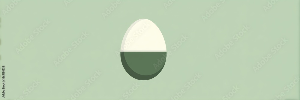 Poster Modern Egg Icon Design on Pale Green Background With Negative Space Below for Creative Projects and Digital Applications Generative AI