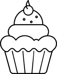 vector illustration of a christmas cupcake