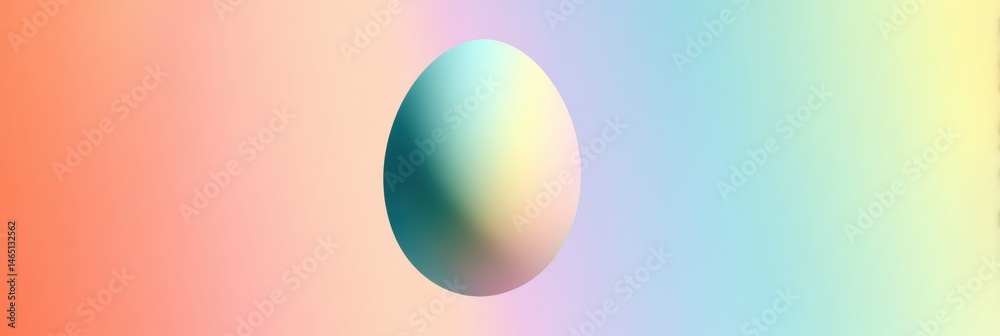 Poster Pastel Gradient With Transparent Egg Shape Creating a Soft, Serene Visual Effect in a Minimalist Design Setting Generative AI